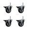 Service Caster 35 Inch Thermoplastic  Rubber Wheel Swivel 58 Inch Threaded Stem Caster Set with Brake SCC SCC-TS20S3514-TPRB-PLB-58212-4 - alternate 1